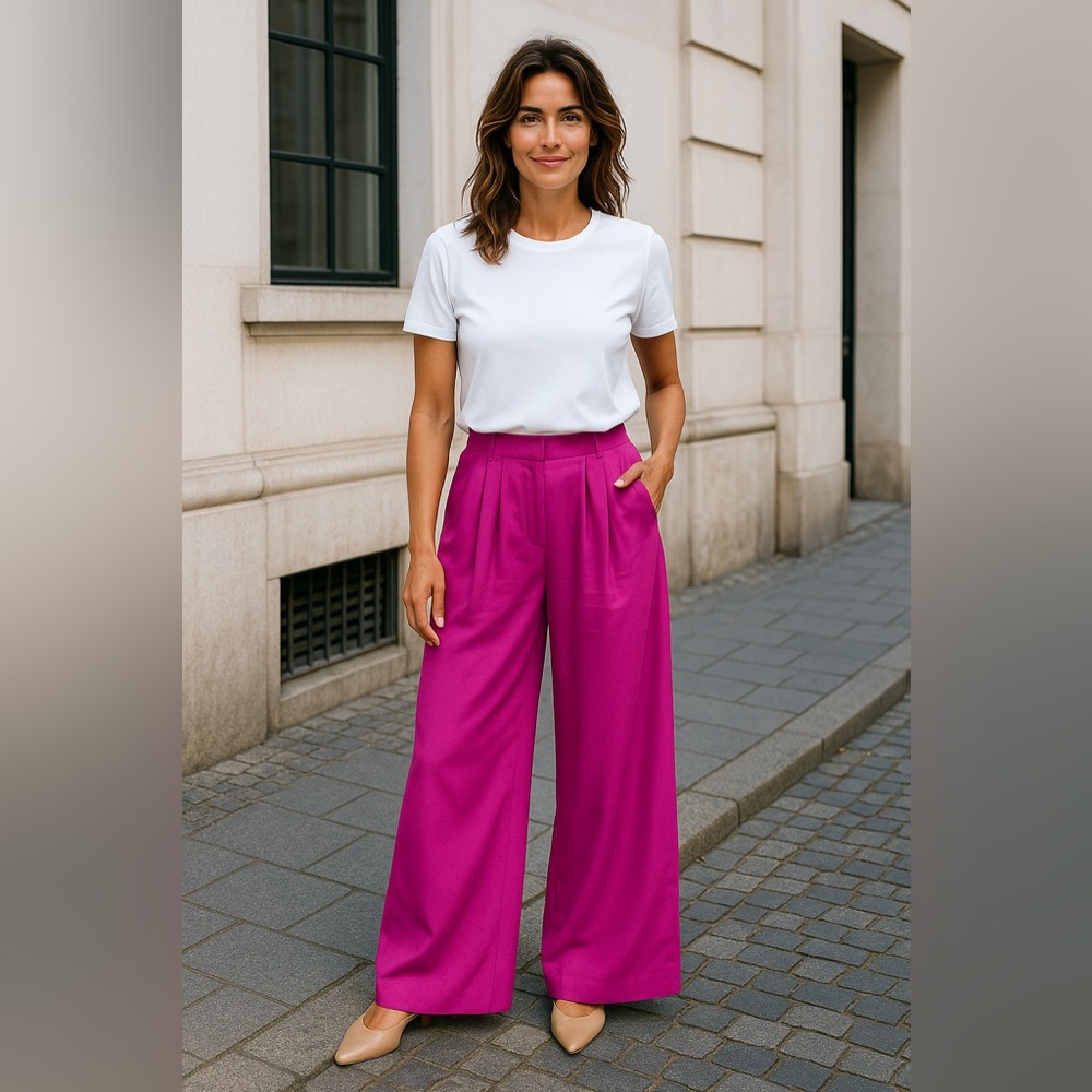 Flying Tomato Vibrant Pink Wide Leg Jumpsuit